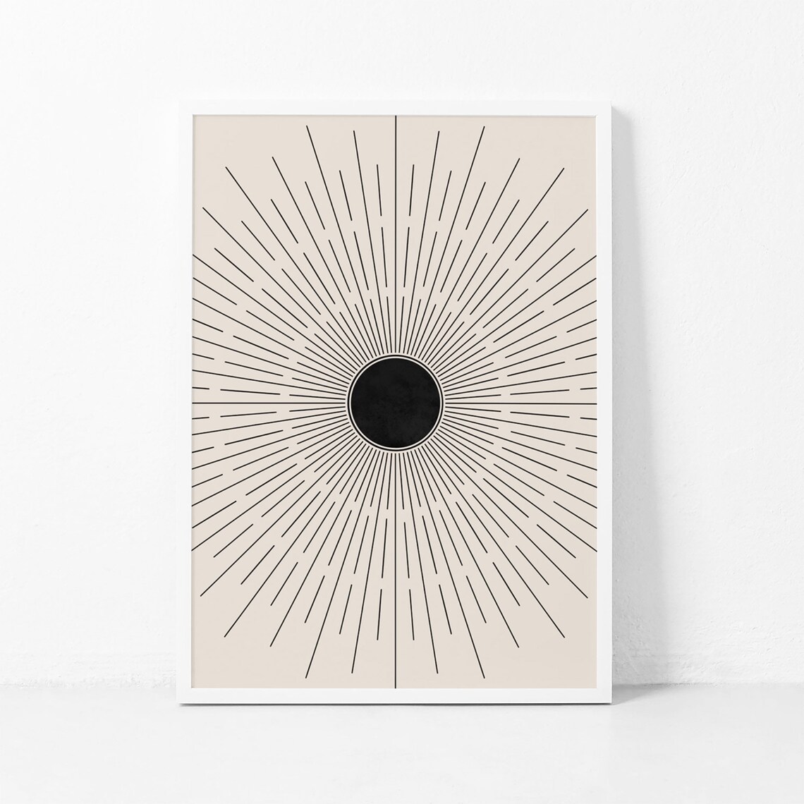 Black Sunburst Mid Century Modern Art Print - Image 3