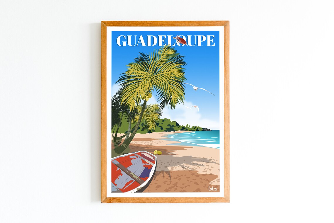 Guadeloupe Vintage Minimalist Travel Poster