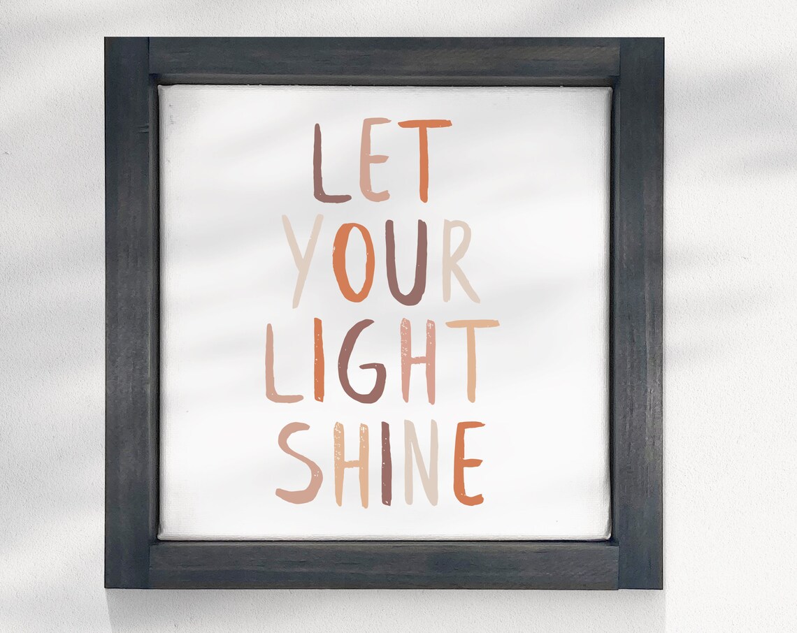 Let Your Light Shine Boho Earth Tone Inspirational Quote Poster