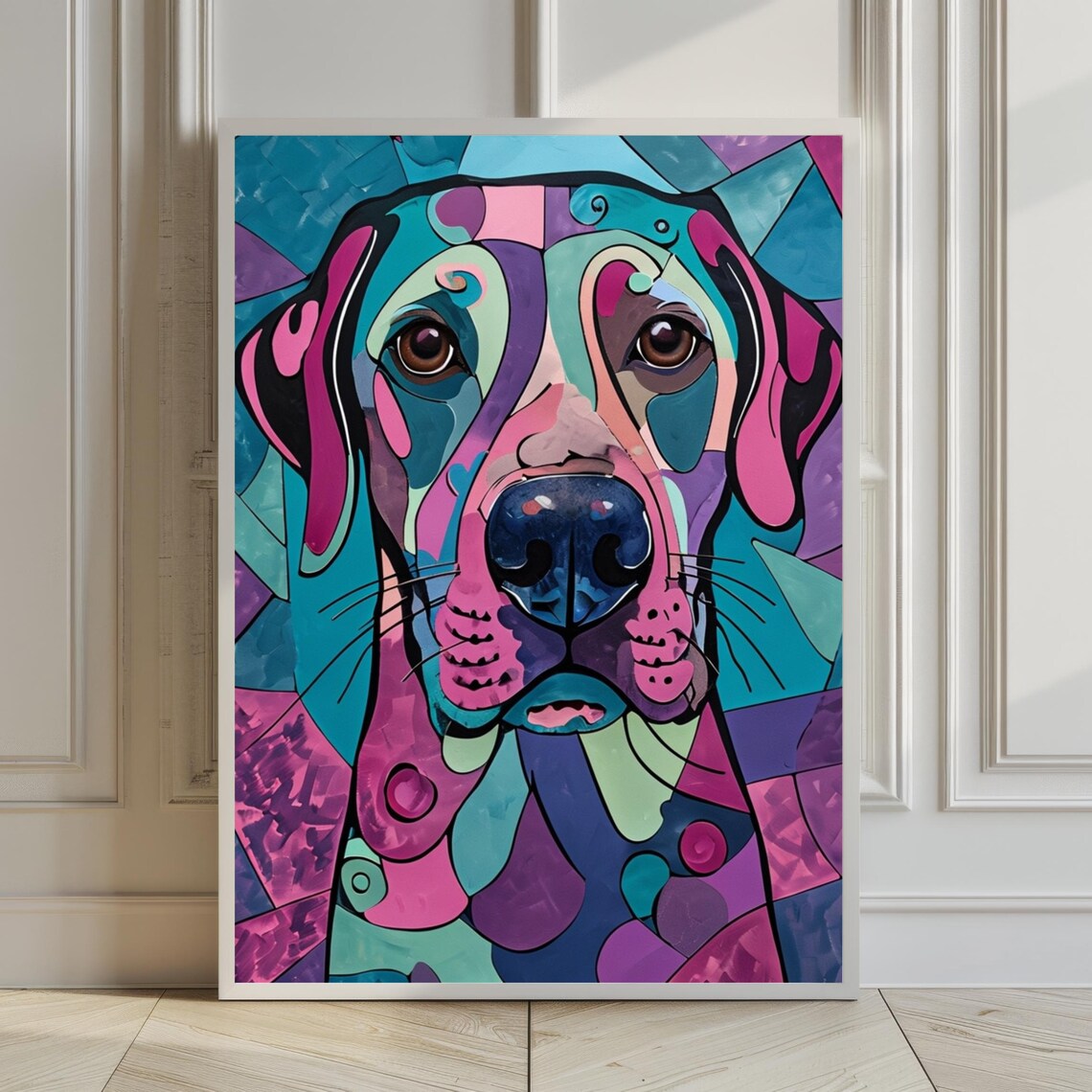 Abstract Labrador Retriever Colorful Pop Art Dog Portrait Poster