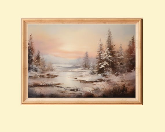 Winter Forest Art Print, Rustic Winter Landscape