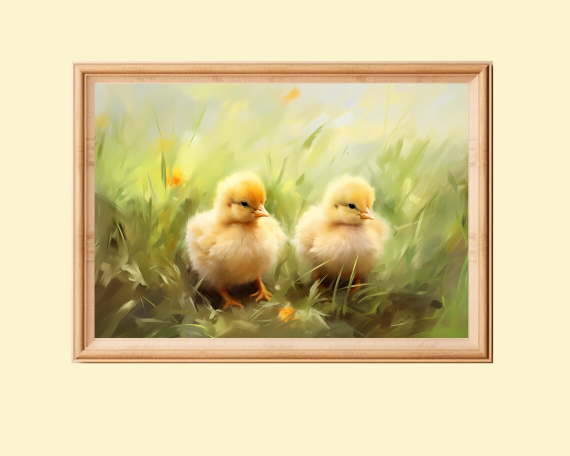 Easter Baby Chicks Nursery Decor, Spring Art Print