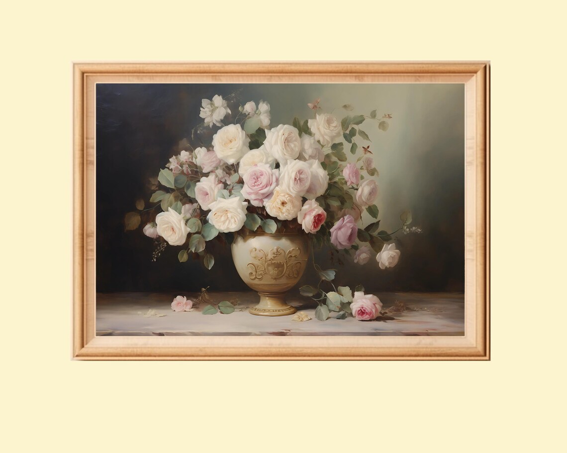 Dark Floral Still Life, Moody Vintage Bouquet