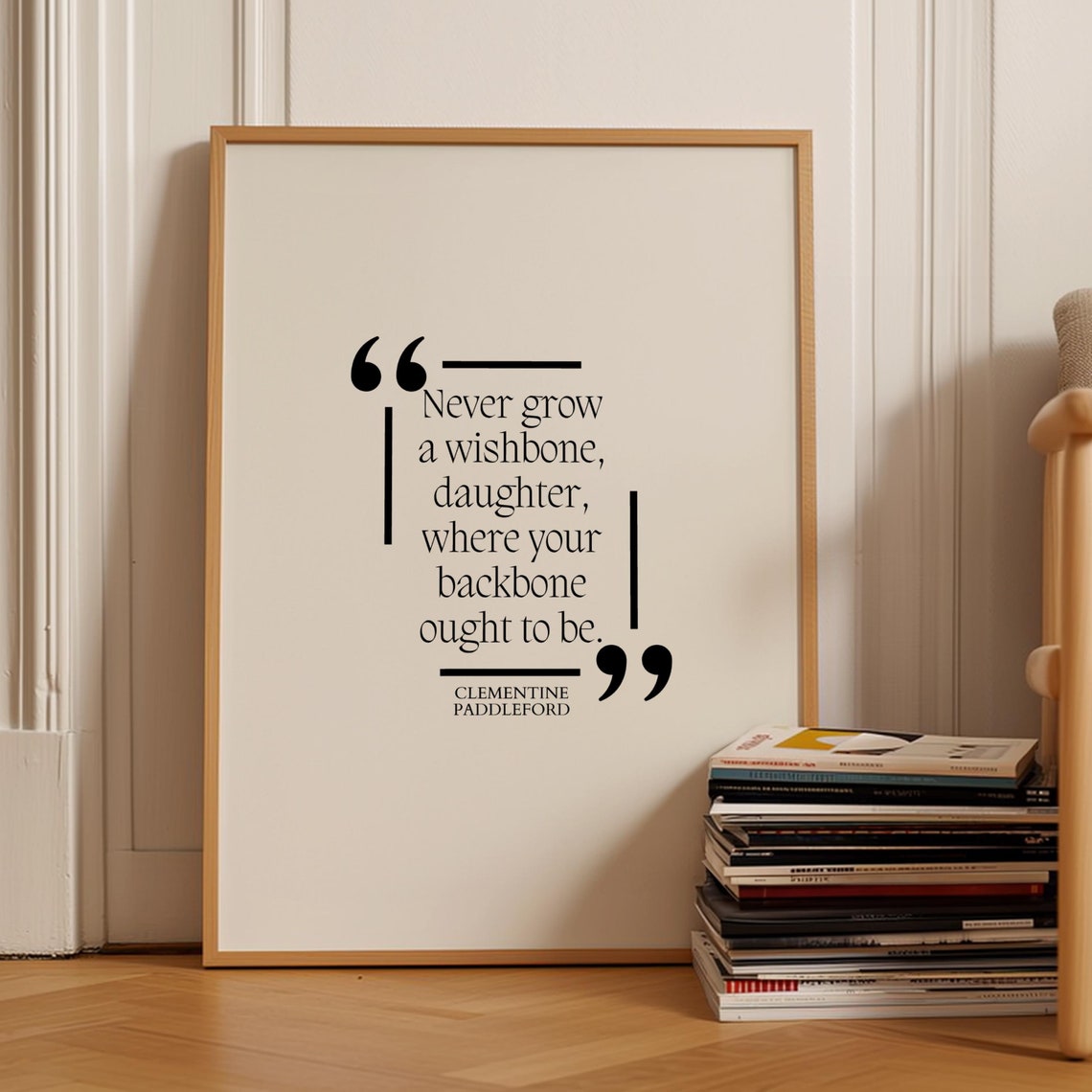 Wishbone Daughter Quote Wall Decor Inspirational Art Wall Art Booklover Affirmation Wall Art Gift For Reader