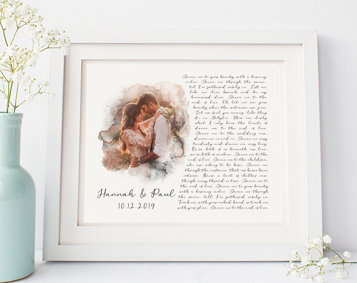 Dance Me to the End of Love by Leonard Cohen Wedding Photo Wall Art
