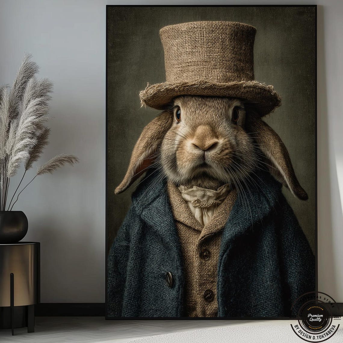 Rabbit Wall Art Animals Decorrabbit Dressed As An English Gentleman Canvas Print