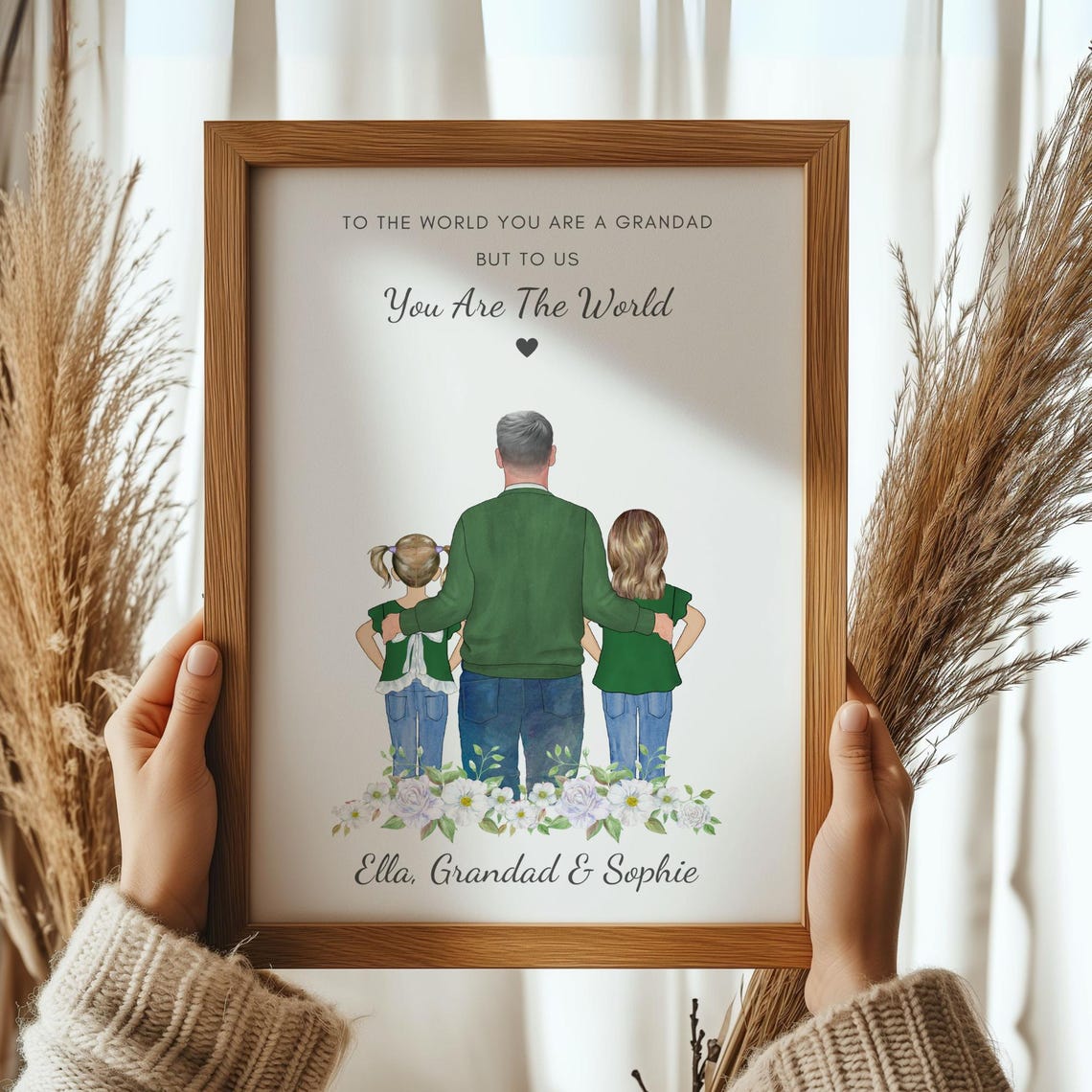 Personalised Grandad To Us You Are The World Grandchildren Print