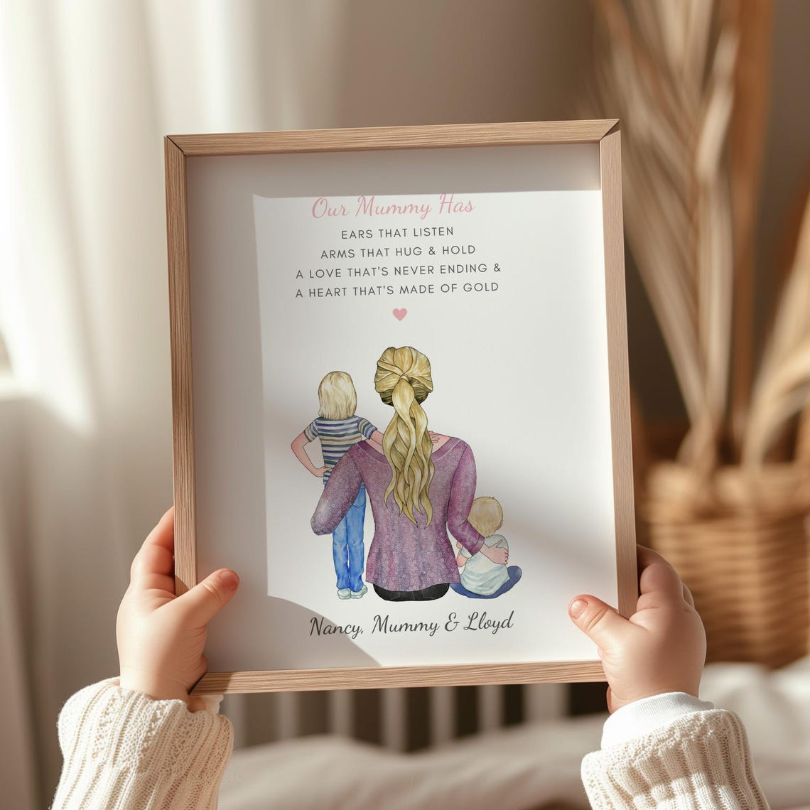 Personalised Our Mummy Has Heart of Gold Print for Mummy Gift