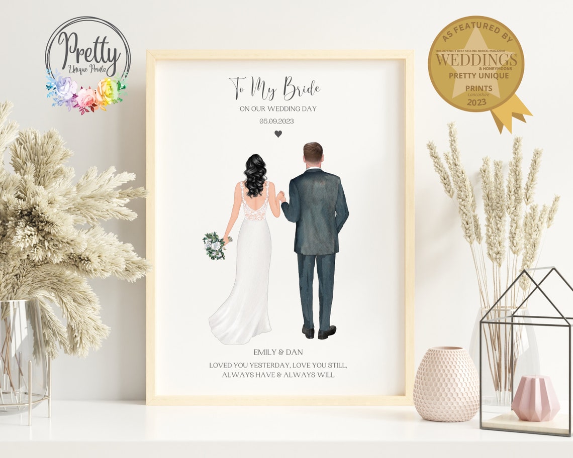 To My Bride on Our Wedding Day Personalised Wedding Day Print