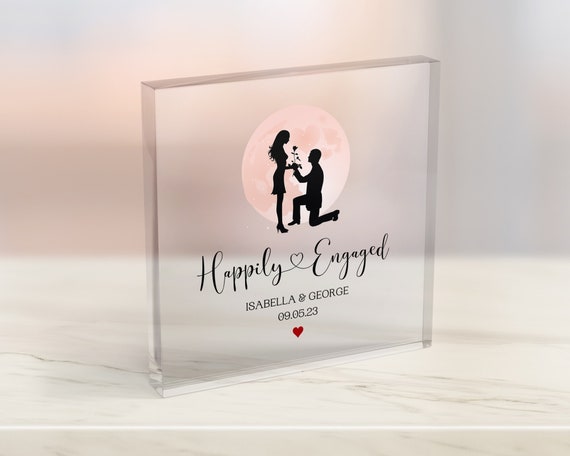 Personalised Engagement Gifts Congratulations On Your Engagement Gift Unique Acrylic Engagement Gift Engagement Keepsake E2