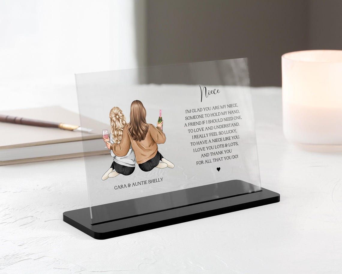 Personalised Niece Poem Acrylic Plaque Print Gift From Auntie