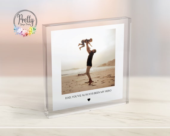 Dad Youve Always Been My Hero Personalized Beach Photo Block Print