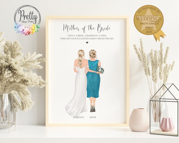 Mother Of The Bride Gift Personalised Mum And Daughter Wedding Print For My Mum On My Wedding Day