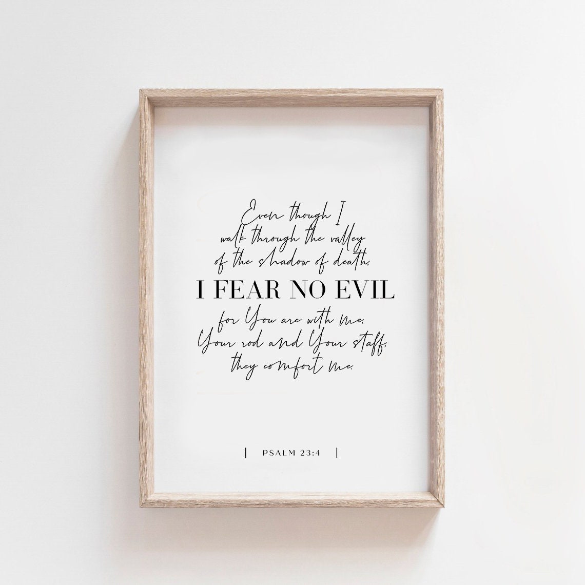 Psalm 23:4 I Fear No Evil Valley Scripture Faith Comfort Poster - Image 2