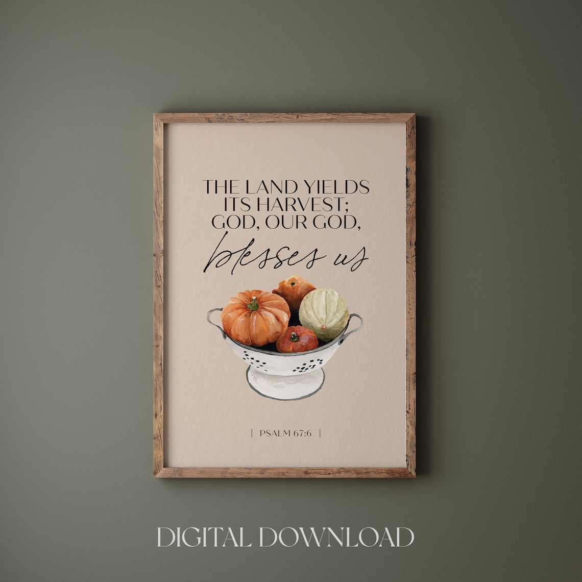 Psalm 67:6 The Land Yields Its Harvest Thanksgiving Blessing Poster