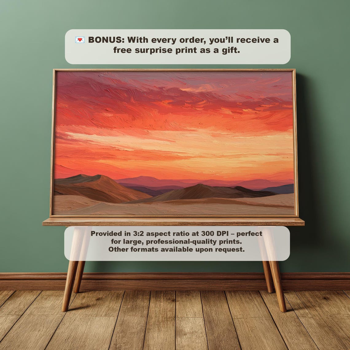 Minimalist Desert Print Abstract Sunset Landscape Boho Wall Art Modern Southwestern Decor