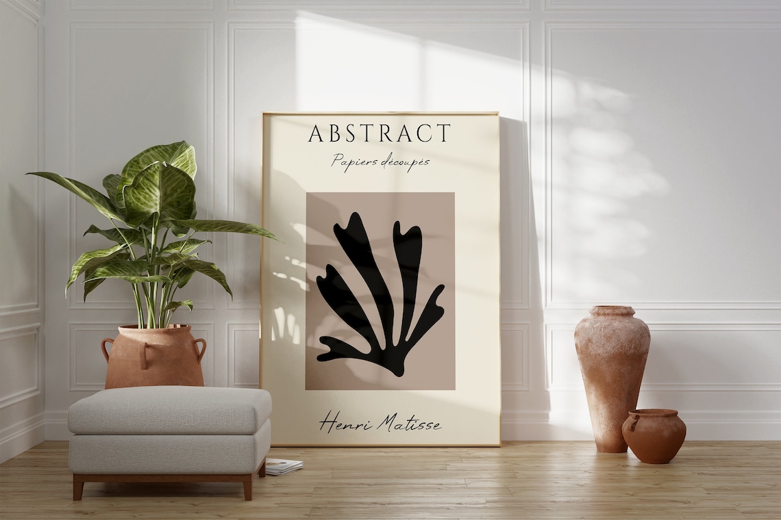 Henri Matisse Abstract Papiers Decoupes Black Leaf Cutout Poster - Image 4