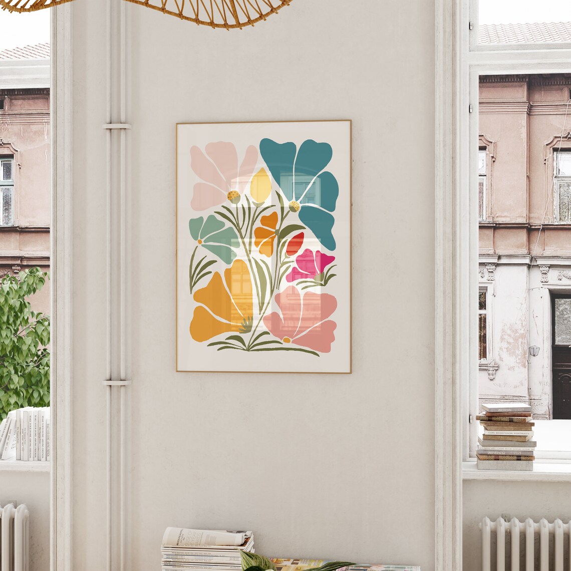 Matisse Style Colorful Wildflower Bouquet Floral Gallery Art Poster - Image 4