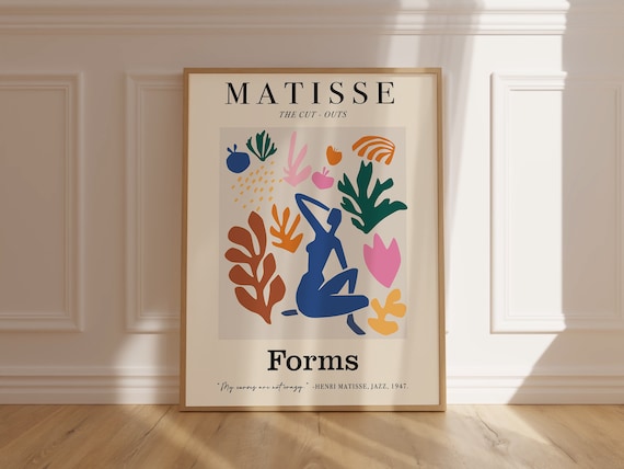 Matisse The Cut Outs Forms Blue Dancer Colorful Collage Poster