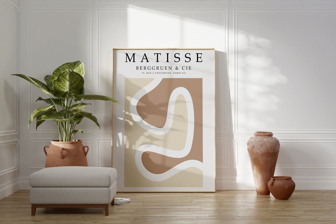 Matisse Berggruen Beige Waves Paris Exhibition Minimal Art Poster - Image 4