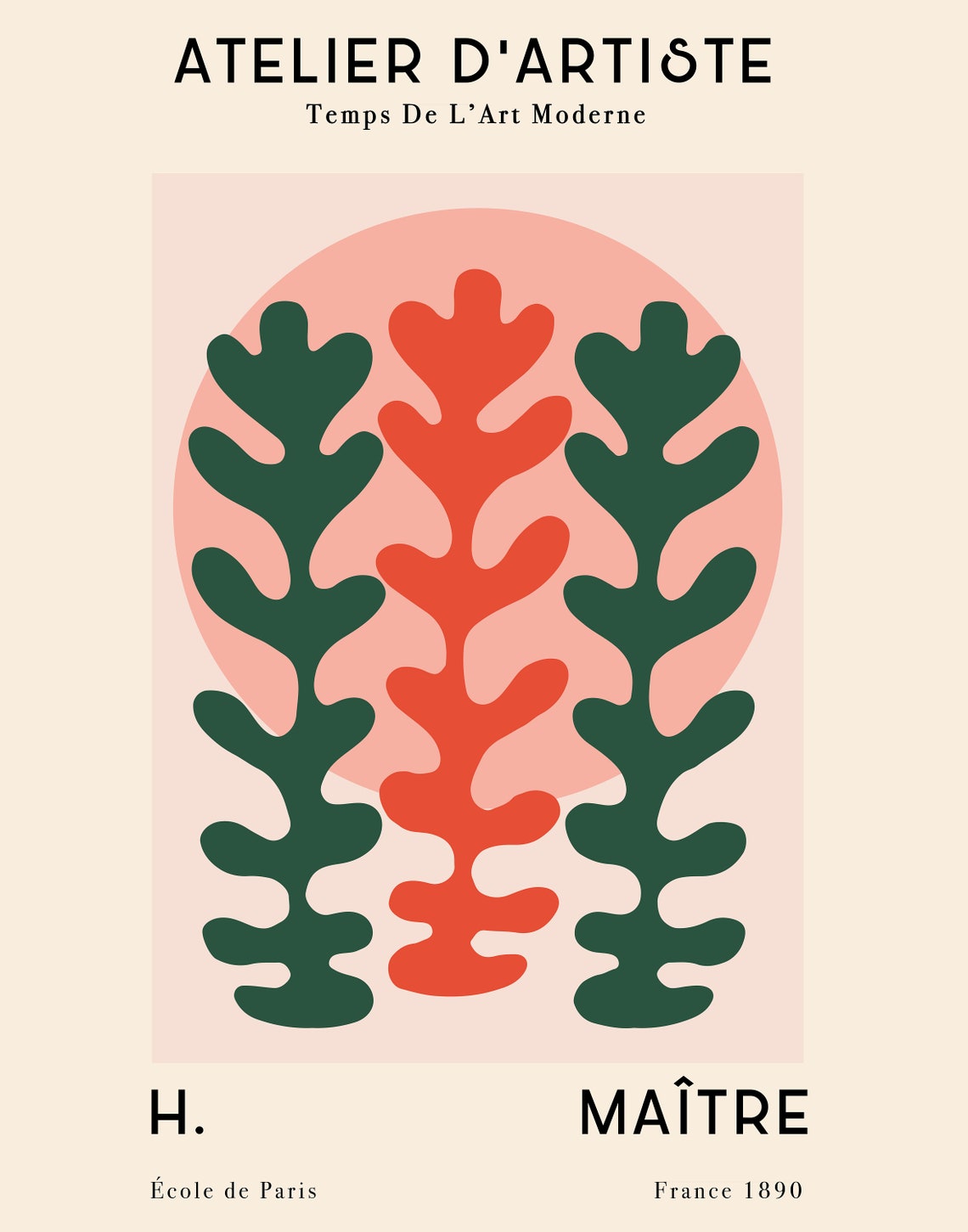 Atelier d'Artiste French Modern Leaf Cut Outs Gallery Poster - Image 4