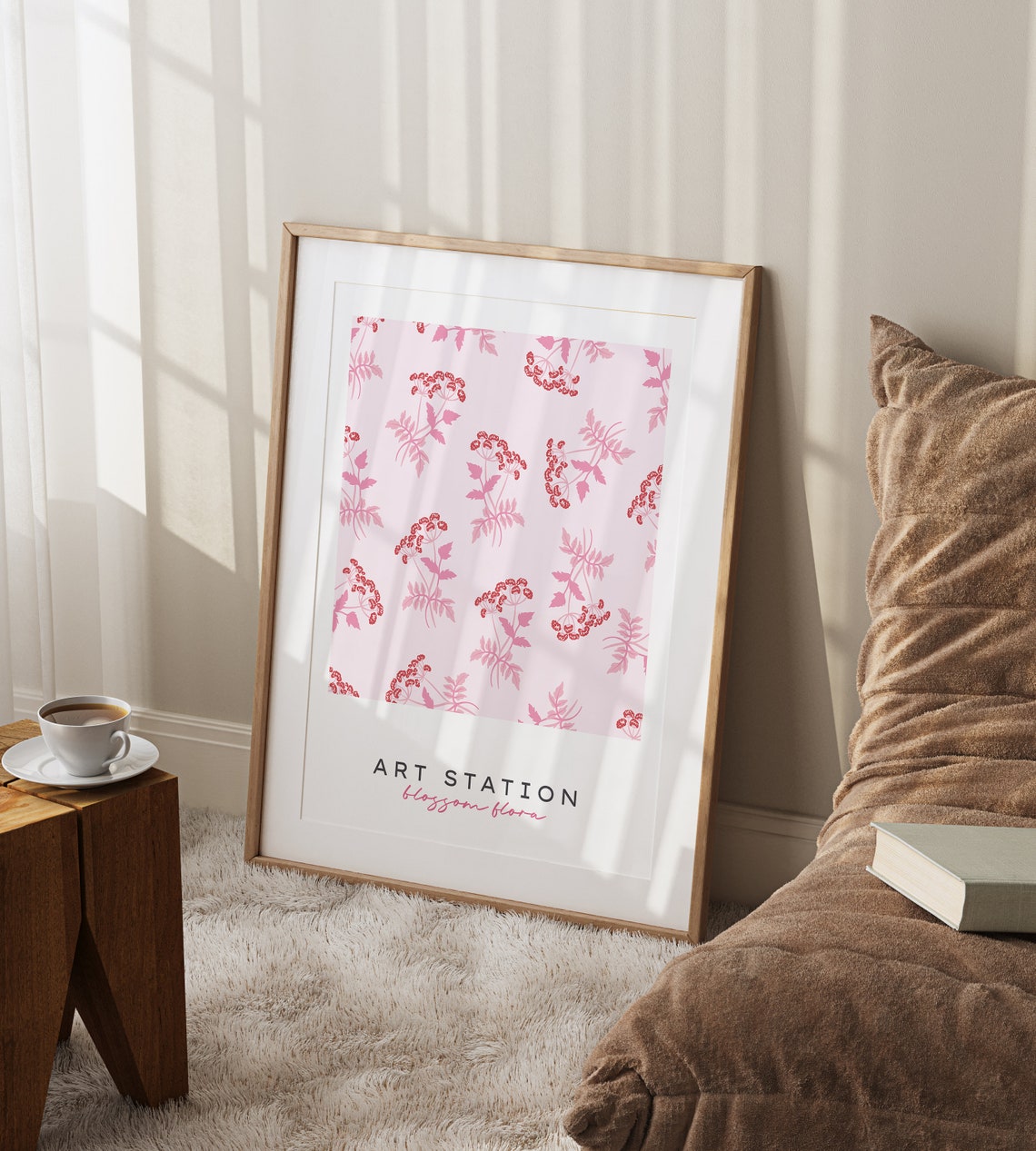Art Station Blossom Flora Pink Pattern Botanical Soft Poster - Image 3