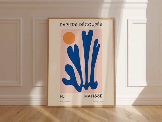 Matisse Papiers Decoupes Blue Cutout French Exhibition Art Poster