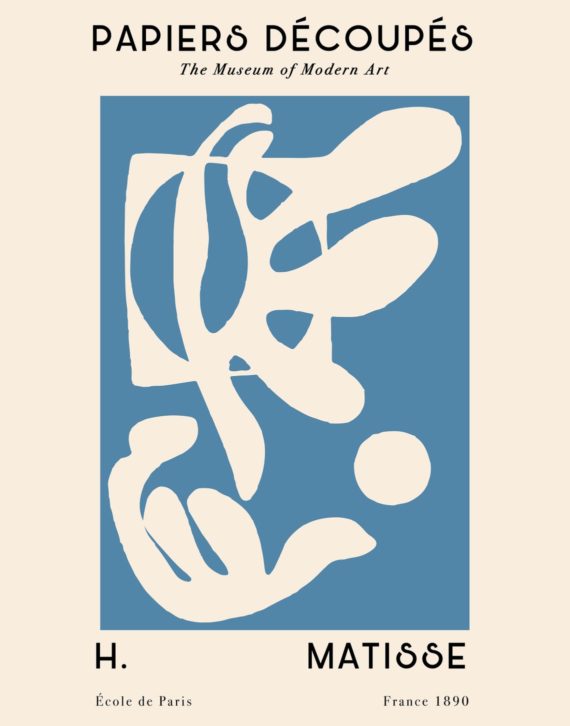 Henri Matisse Papiers Decoupes Blue Abstract Modern Art Poster - Image 4