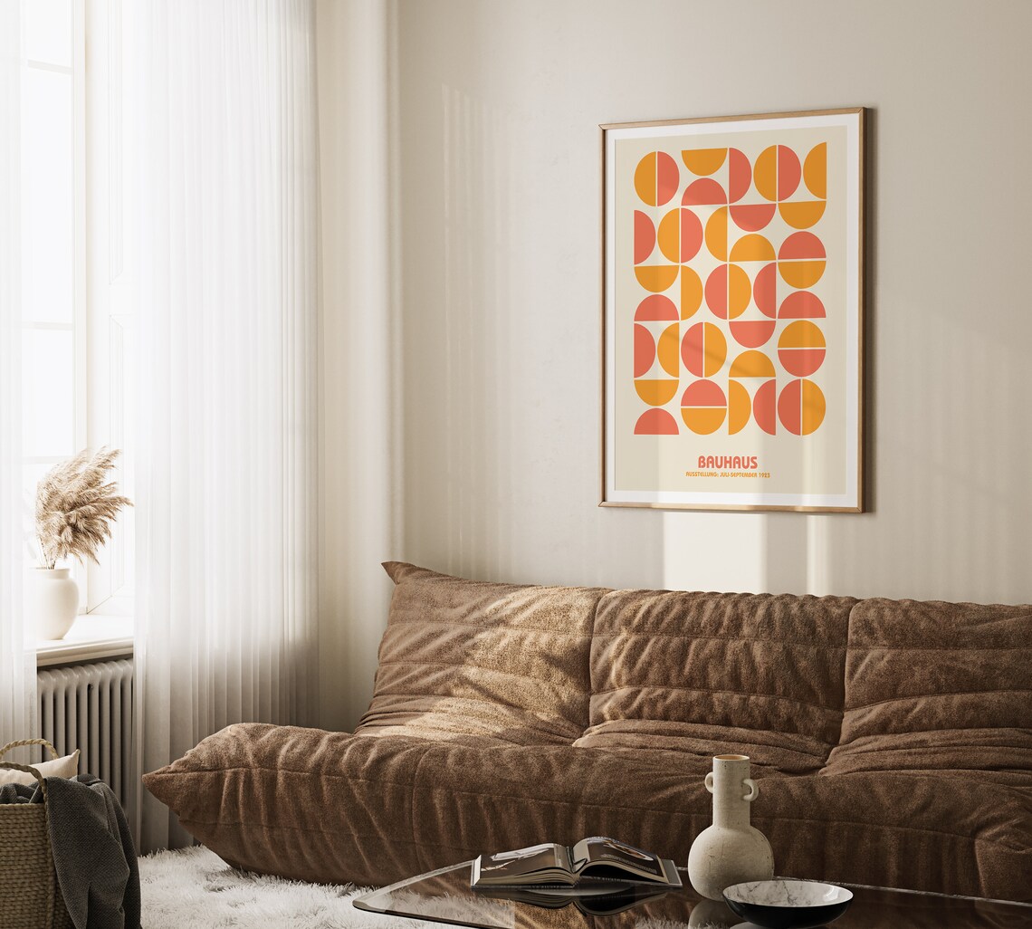 Bauhaus 1923 Geometric Orange and Red Circle Exhibition Poster - Image 2