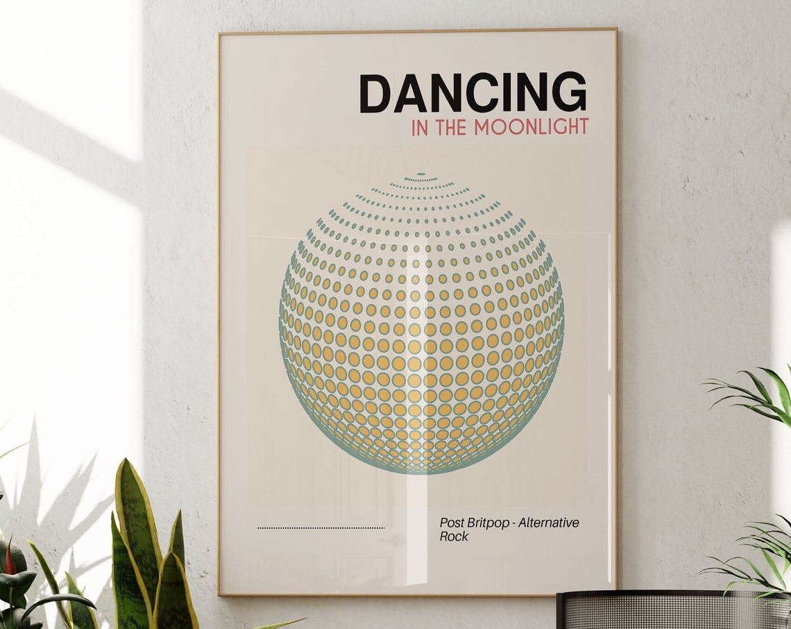 Dancing in the Moonlight Disco Ball Britpop Song Retro Poster - Image 2