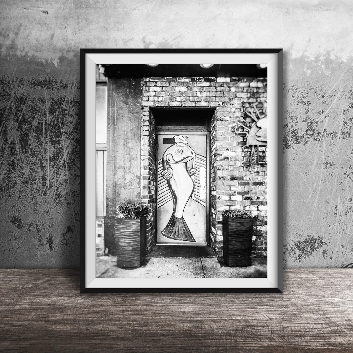 Silver Salmon Painted Door Brick Dive Bar Photography Poster - Image 2