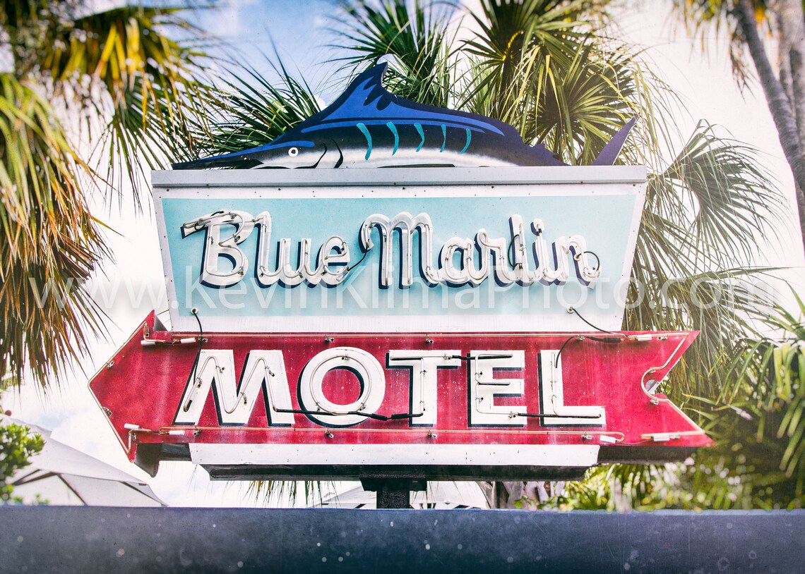 Blue Marlin Motel Key West Florida Travel Poster - Image 2