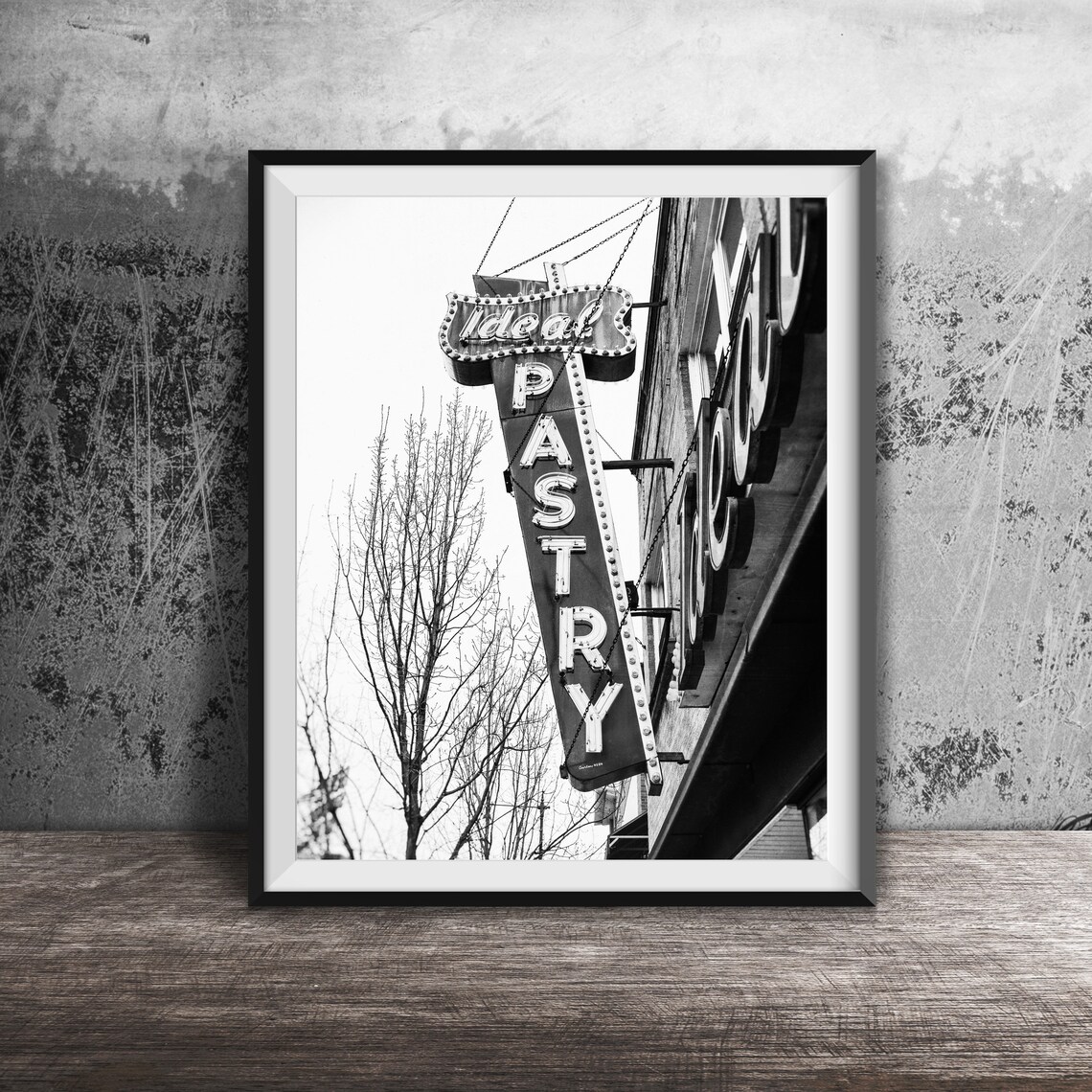 Ideal Pastry Red Vertical Neon Bakery Sign Chicago Wall Poster - Image 2
