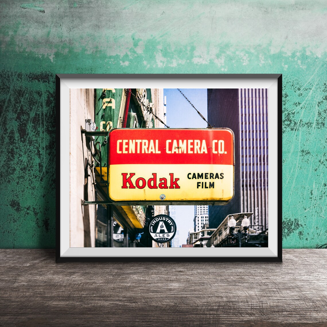 Central Camera Co. Chicago Vintage Kodak Film Sign Photo Poster