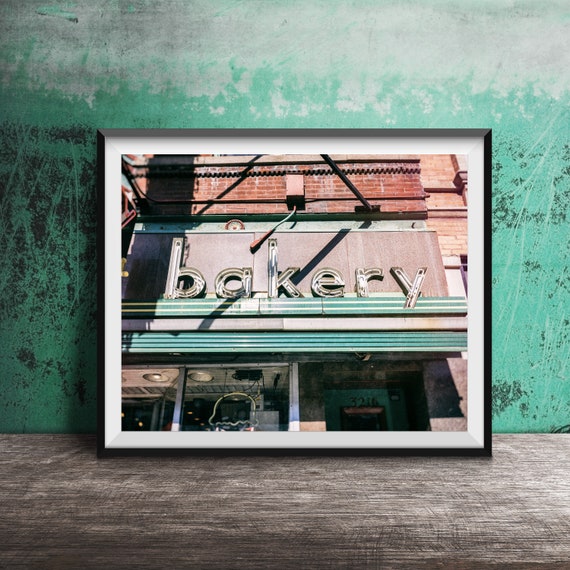 Bakery Chicago Photography Print Unframed Vintage Sign Photo Roesers Bakery Humboldt Park Chicago