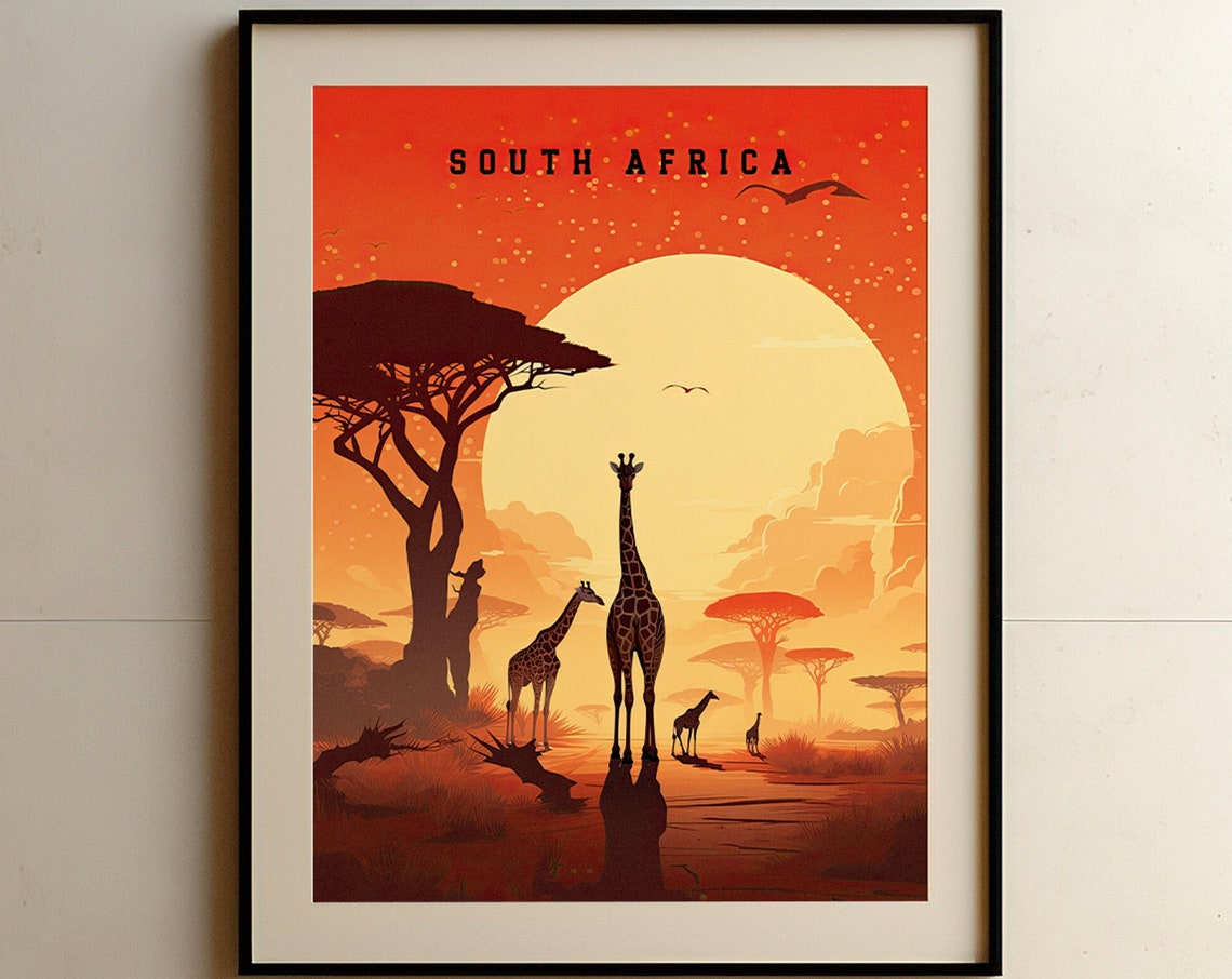 South Africa Poster Kruger National Park Safari Wildlife Art South Africa Safari Africa Travel Print Vintage South Africa Poster - Image 7