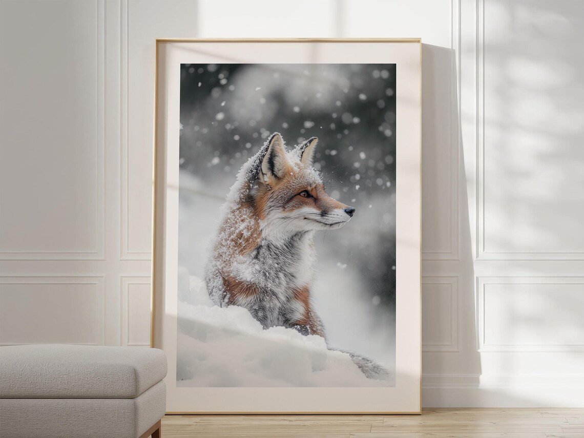 Fox In Winter Poster, Winter Nature Photography