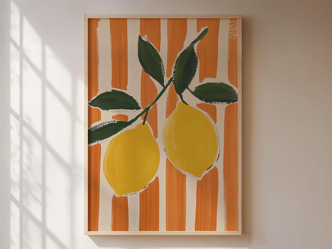 Lemon Branch Minimalist Scandi Poster