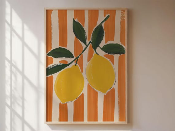 Lemon Branch Minimalist Scandi Poster
