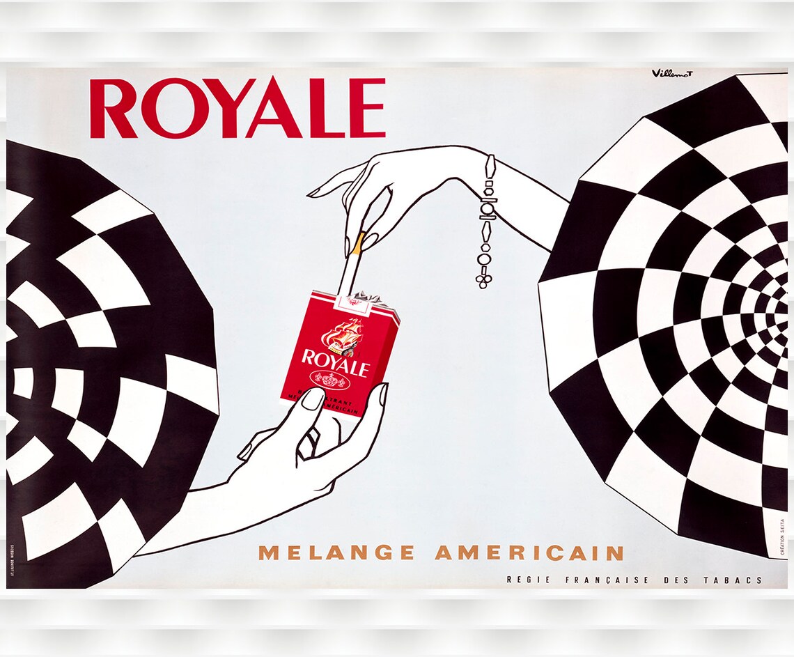 Royale Cigarettes Melange Americain Villemot Optical Art Poster