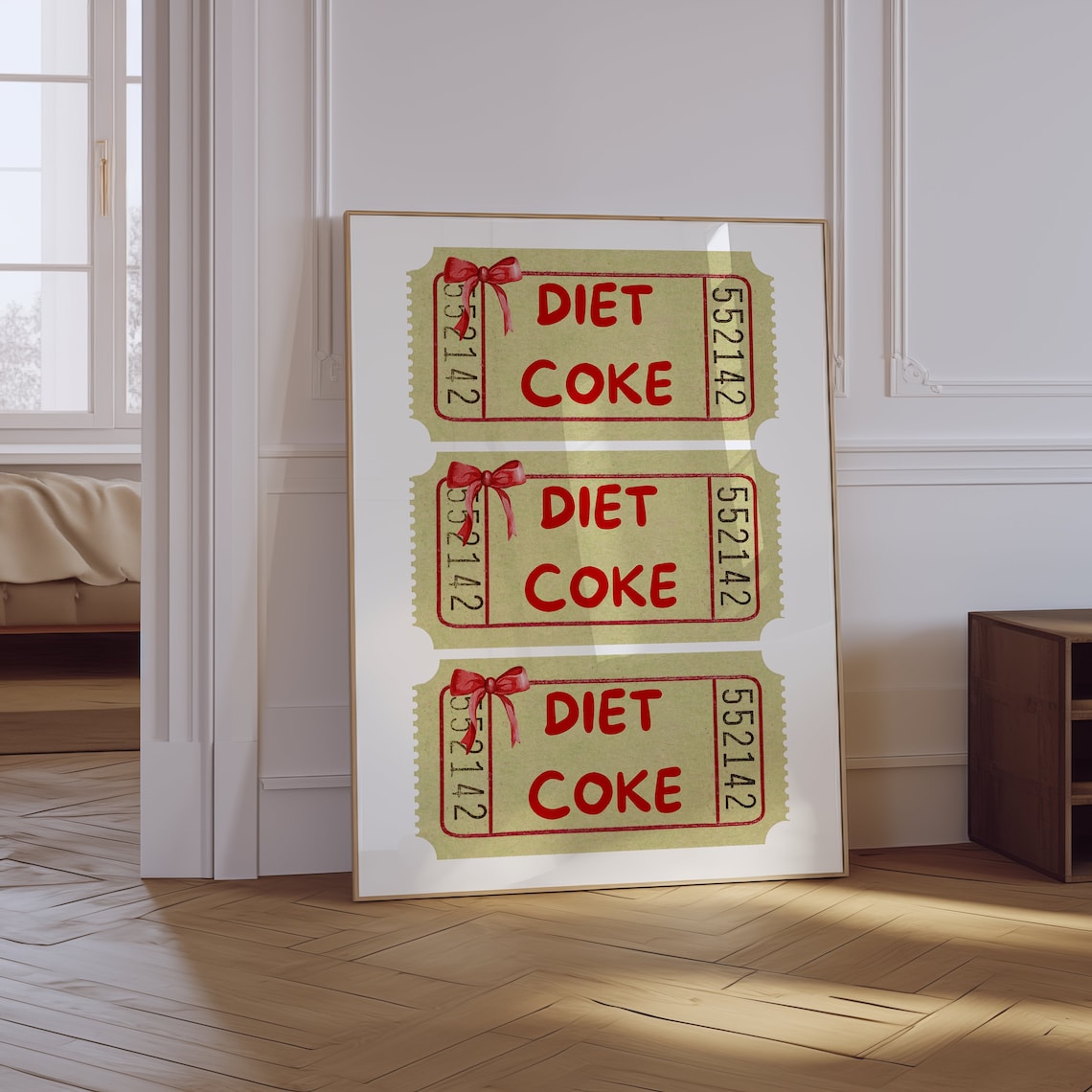 Retro Diet Coke Bar Cart Kitchen Art Print