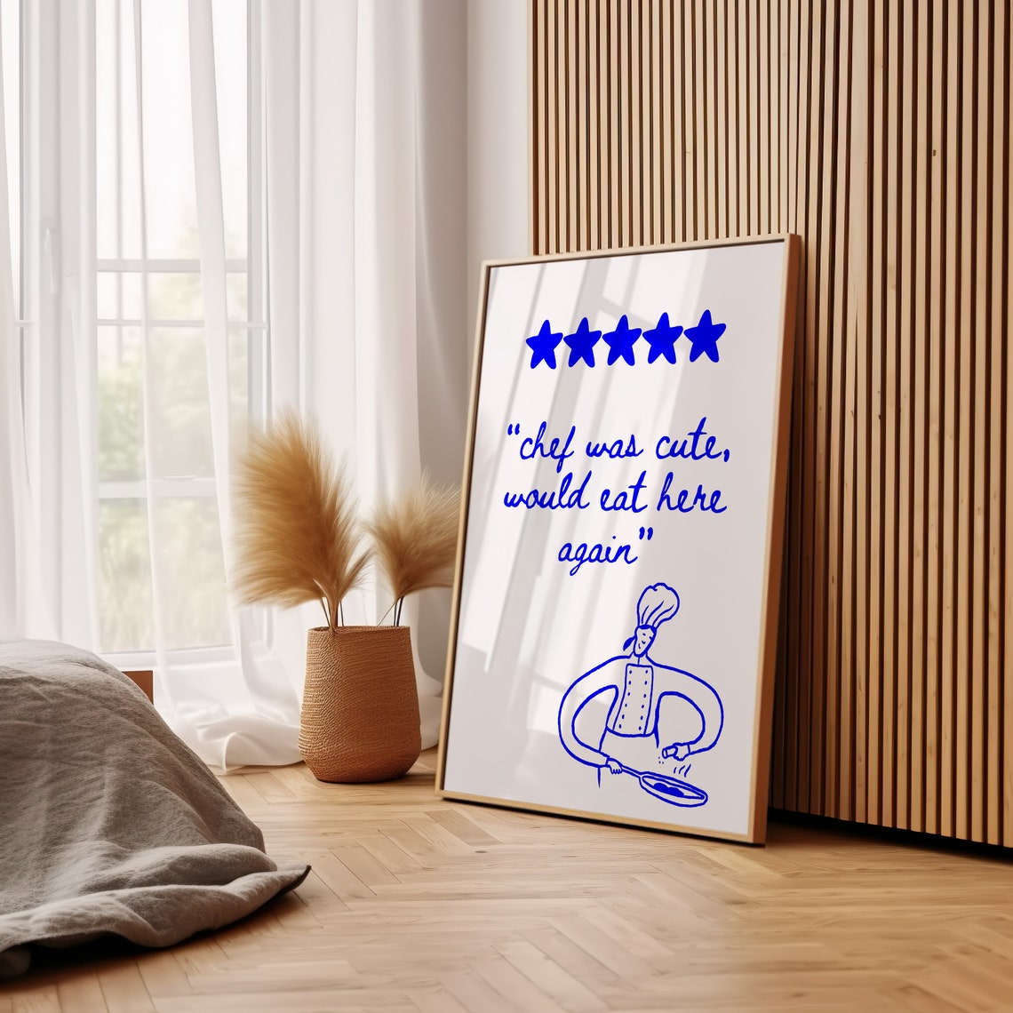 Chef Was Cute Would Eat Here Again Funny Review Kitchen Poster - Image 3