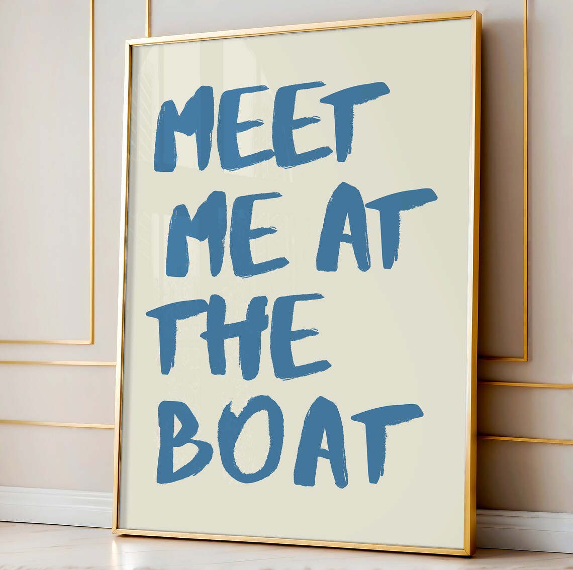 Meet Me At The Boat Vintage Beach Typography Print - Image 3