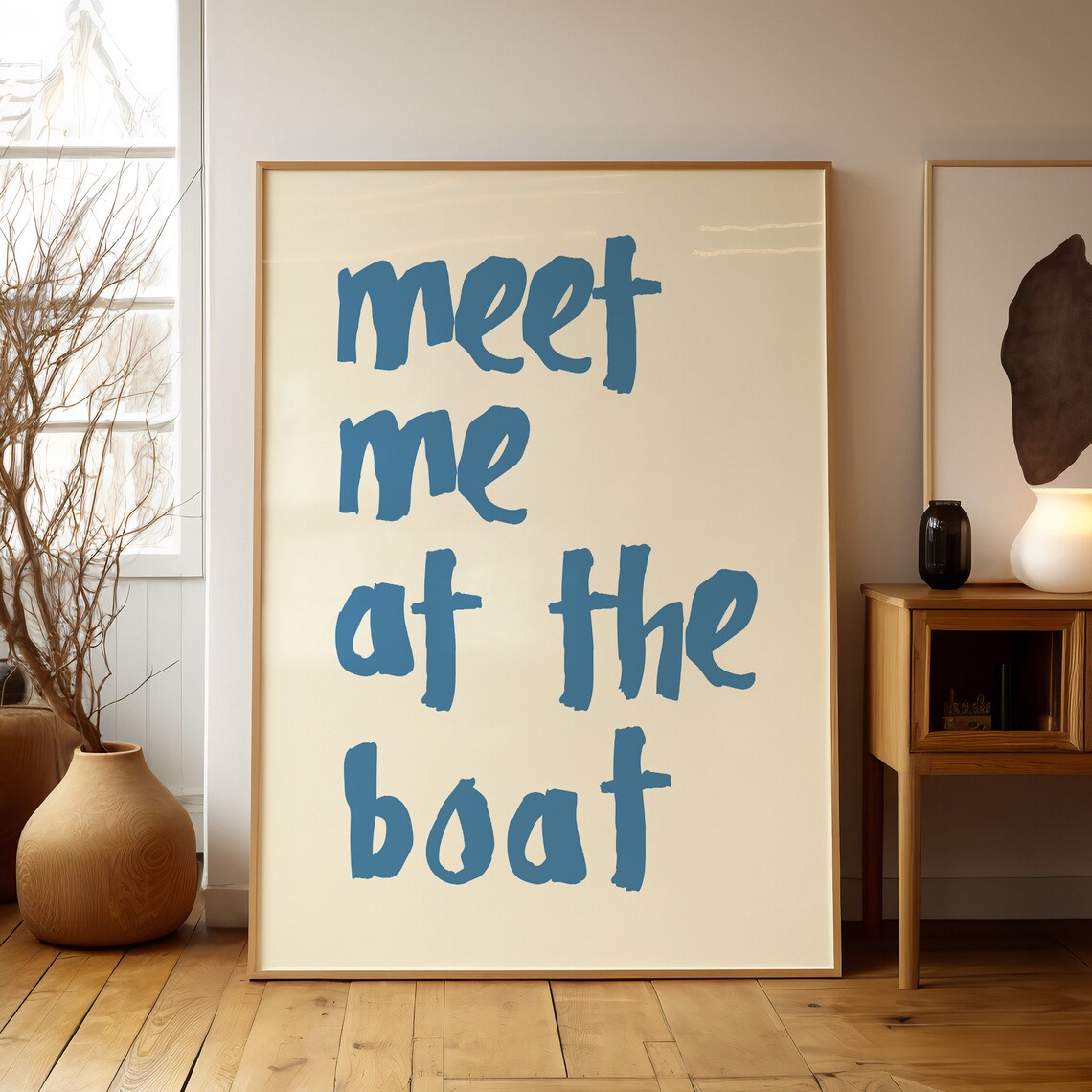 Meet Me At The Boat Vintage Beach Typography Print - Image 2