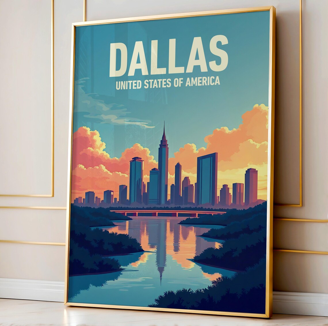 Dallas Is My Love Language Green Retro Typography City Poster - Image 3