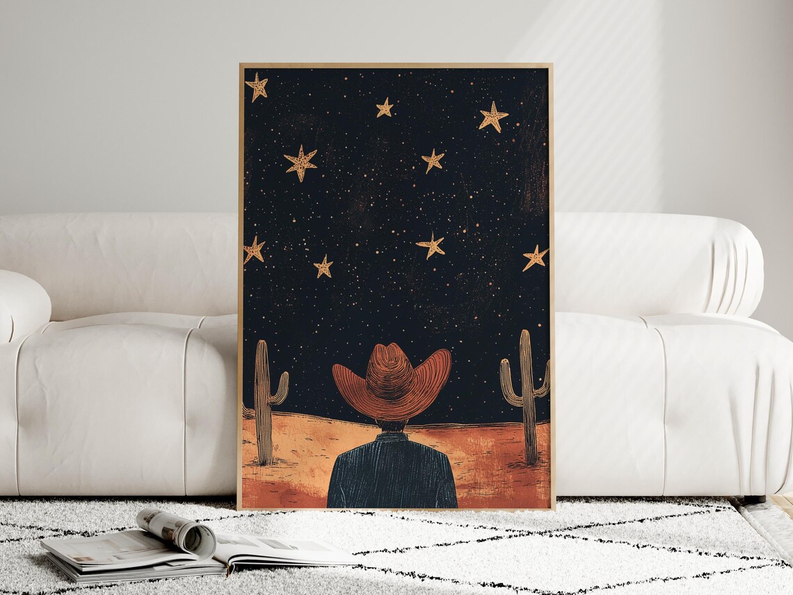 Western Cowboy Contemporary Travel Poster - Image 2