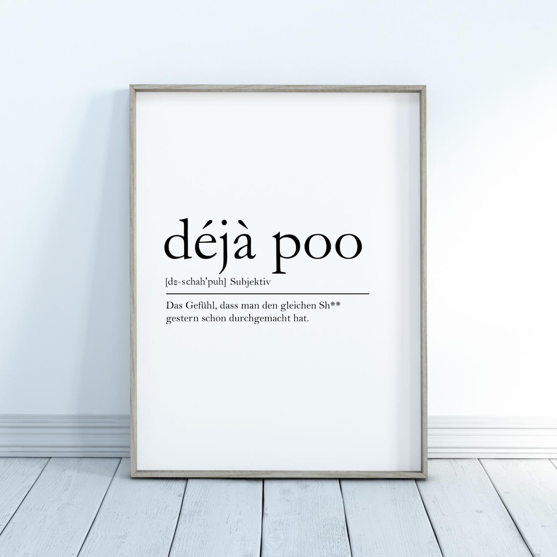 Deja Poo Funny German Definition Poster for Bathroom Wall Decor
