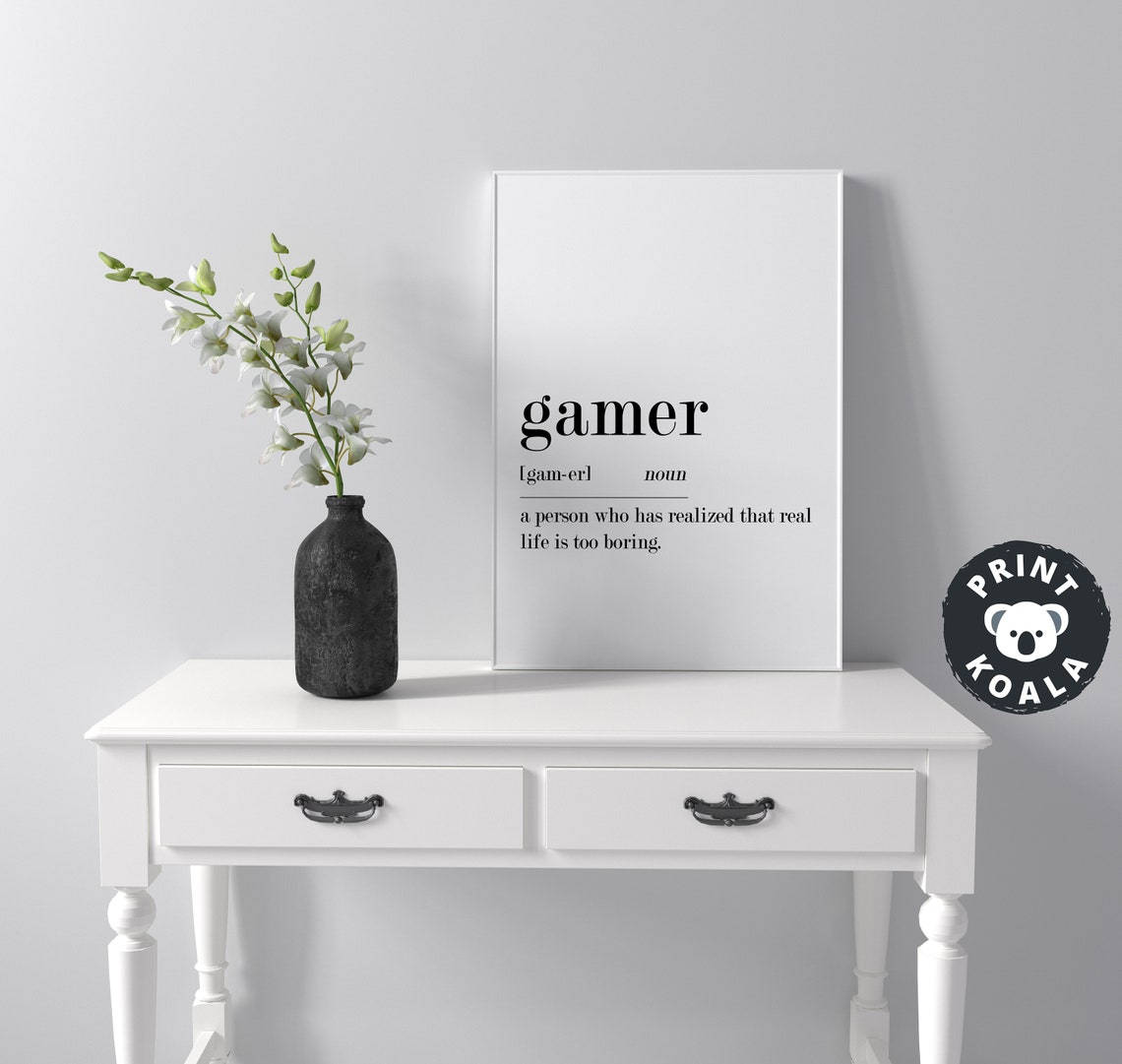 Gamer Definition Print Gamer Poster Gamer Gifts Gamer Sign Teen Room Wall Art Gaming Wall Art Boys Room Decor Quotes - Image 4