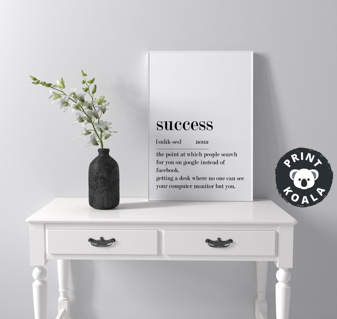 Success Funny Dictionary Definition Print for Office Humor Wall Decor - Image 4