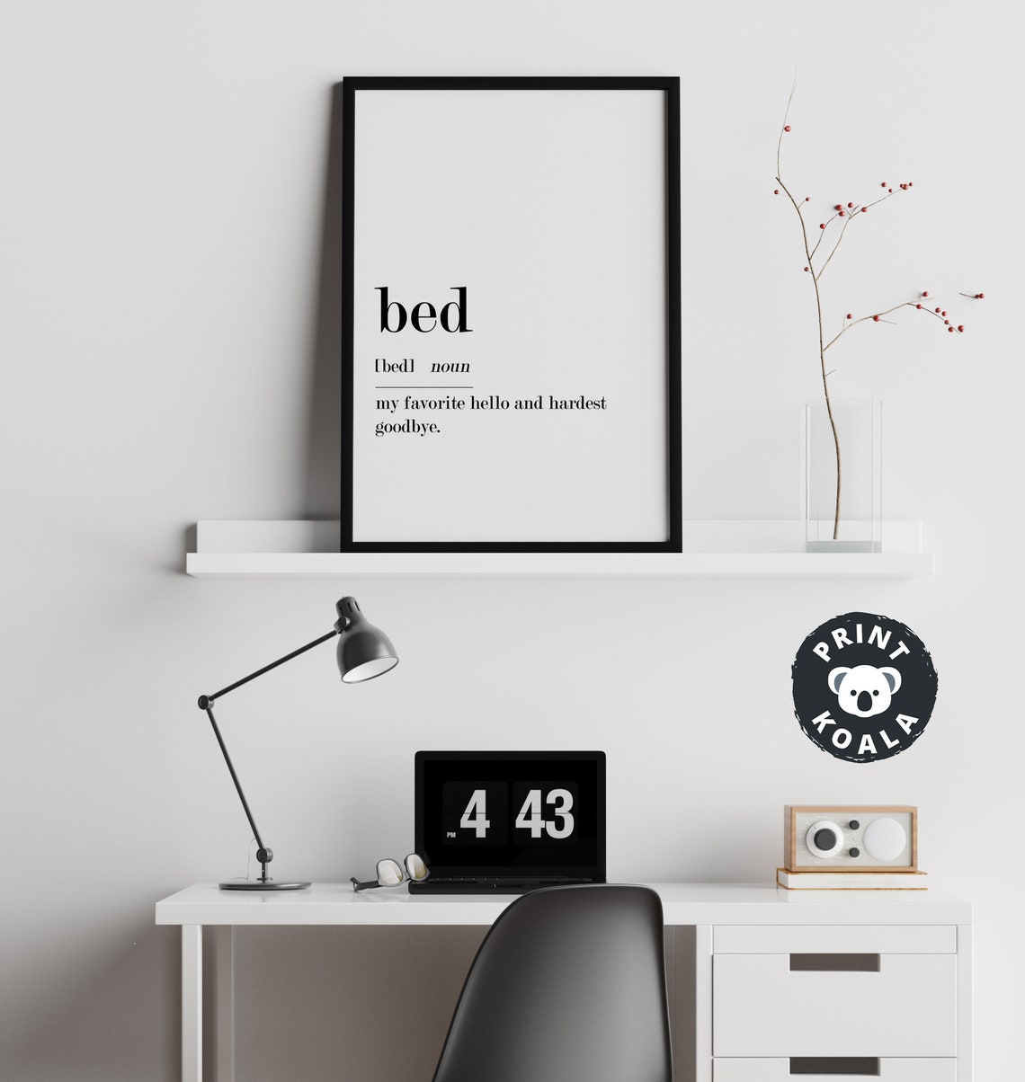 Bed Definition Sweet Quote Dictionary Style Bedroom Wall Poster - Image 2